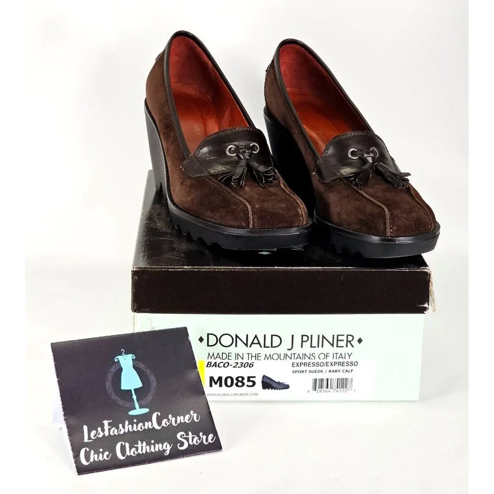 Donald J Pliner Women's Dark Brown Platform Wedges Size 8.5 506 - Picture 2 of 13
